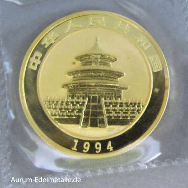 China Panda 100 Yuan 1 oz Gold 1994 – AURUM-Edelmetallshop