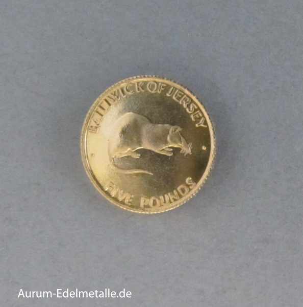 Jersey 50 25 20 10 und 5 Pounds Goldmünzen Set 1972 Silberhochzeit Elisabeth und Philip