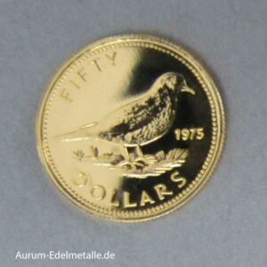 Bahamas Fifty Dollars Goldmünze 1975 Elisabeth II
