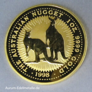 Australien Kangaroo Nugget 1 Unze Gold 1998