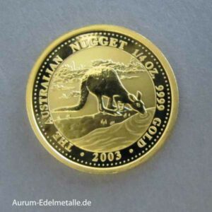 Australien 1_4 oz Kangaroo Nugget 2003 Gold