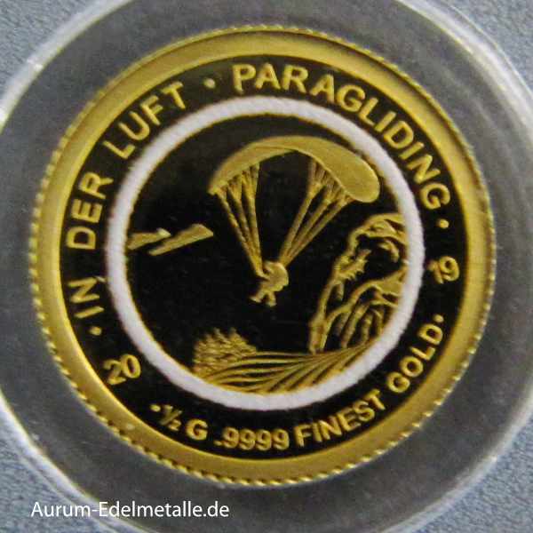 Afrika Senegal 0_5 g Goldmünze Paragliding 250 Francs In der Luft 2019