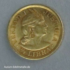 Peru 1_2 Libra Goldmünze 1898-1969