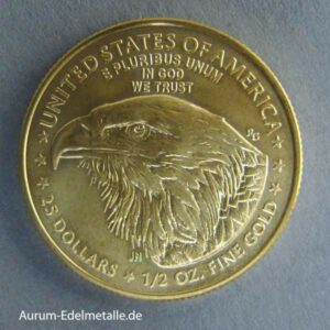 USA American Eagle 25 Dollars ½ Unze Feingold Typ II