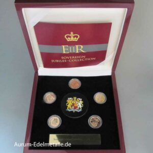 England Sovereign Jubilee-Collection 5er Set Gold 1 Pound Sovereign