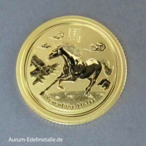 Australien 1_10 oz Gold Lunar II Pferd 2014 Year of the Horse