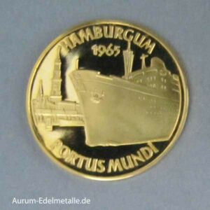 Aureus Magnus 2_5 Dukat Gold Hamburgum 1965 Schiff