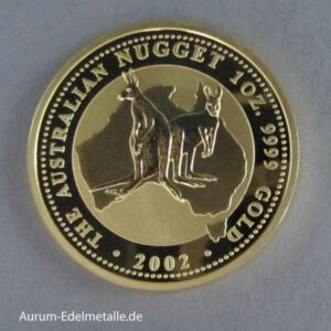 Australien 1 oz Kangaroo Nugget Goldmünze 2002