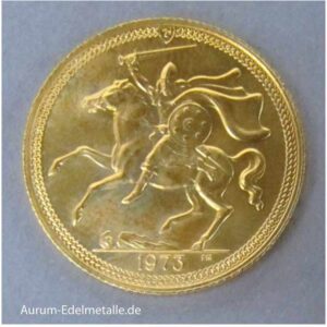 Isle Of Man Gold 1 Pound Gold Sovereign Elisabeth II 1973-1974