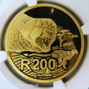 Südafrika 1 oz Gold Big Cats Series R200 Cheetah 2016 Gem Proof