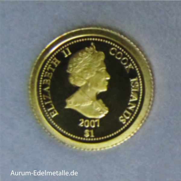 Cook Islands 1 Dollar Minigoldmünze 0_5 g 2007