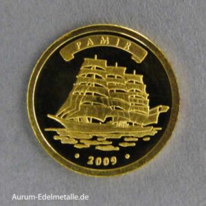 Elfenbeinküste 1500 Francs Minigoldmünze Segelschiff Pamir 2009