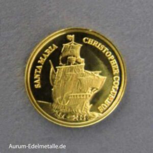 Palau 1 Dollar Minigoldmünze Santa Maria Christopher Columbus 2006