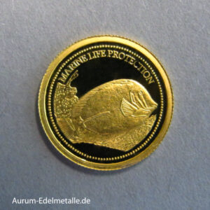 Palau 1 Dollar Goldmünze Marine Life Protection 2007 Doktorfisch