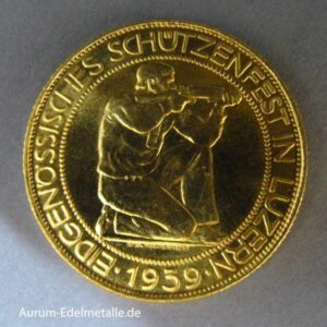 Schweiz 100 Franken Gold Schützentaler Luzern 1939