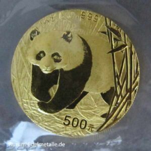 China Panda 1 Unze 500 Yuan Goldpanda 2001