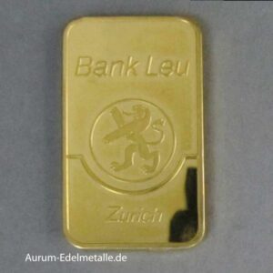Goldbarren 20g Feingold 9999 historisch Bank LEU Zurich MP
