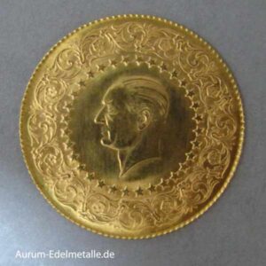 Türkei 100 Piaster Kurush Goldmünze Atatürk Monnaie de Luxe