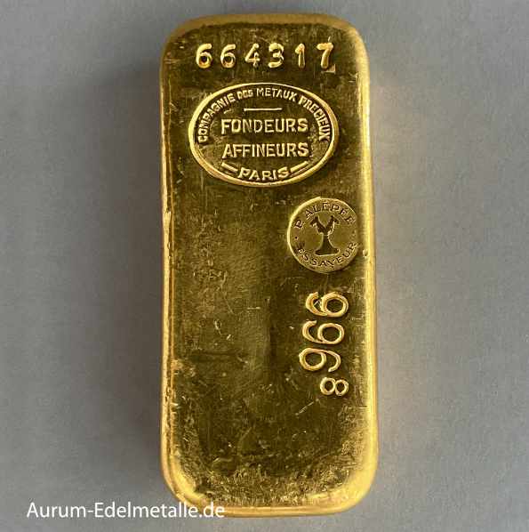 Goldbarren 1Kg Feingold 9968 Schweiz Metaux Precieux Paris