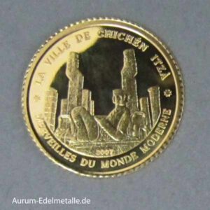 Elfenbeinküste 1500 Francs Goldmünze Maja Chichen Itza PP