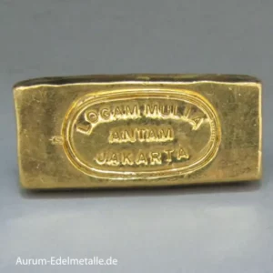 100g Goldbarren Feingold 999.9 Logam Mulia Antam Jakarta Gold Bullion Bar - Sammlerbarren - Rarität aus Indonesien