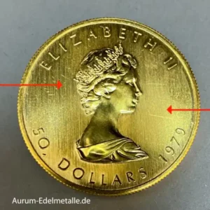 Kanada Maple Leaf 1 oz Feingold 9999 Goldmünzen leicht beschädigt