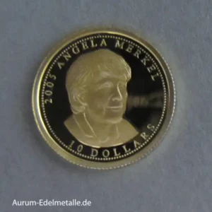 Nauru 10 Dollars Angela Merkel Goldmünze 2005