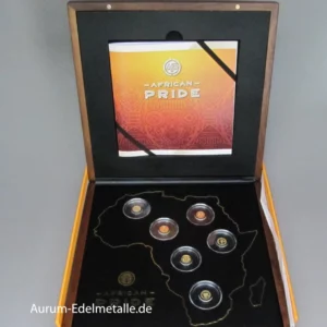 Afrika Goldmünzen Set African Pride 2022 - 6 Münzen a 0,5 g Feingold 9999‰