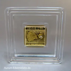 Afrika Mali 100 Francs CFA Goldbarren PP 9999 Feingold mit 0.01ct Brillant 2022 mit Zertifikat für Gold und Diamant