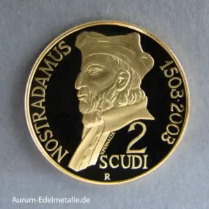 Republik San Marino 2 Scudi Gold Nostradamus 2003