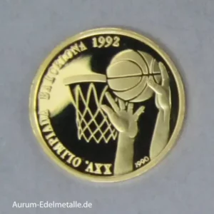 Cuba 10 Pesos Basketball 1992 Goldmünze 1/10 oz 1990 Kuba