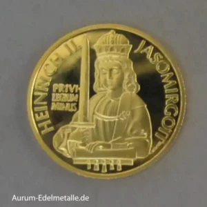 Österreich 500 Schilling Gold Heinrich II Jasomirgott 1996