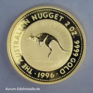 Australien 2 oz Kangaroo Nugget Gold 1996