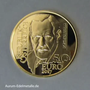 Österreich 1/4 oz Goldmünze 50 Euro Sigmund Freud 2017 - Wiener Schulen der Psychotherapie
