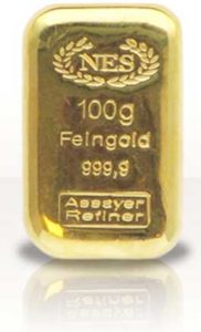 Norddeutsche-ES-Goldbarren-100g-Feingold-9999
