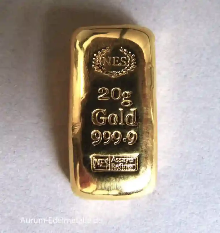 Edelmetalle kaufen 20g-Goldbarren-9999-Norddeutsche-ES-gegossen