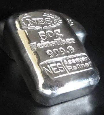 Edelmetalle kaufen 50g Silberbarren 999.9
